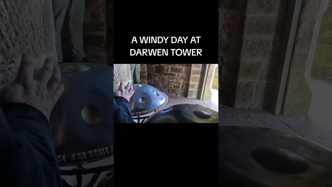 Handpan in Darwen Tower in Lancashire, duo handpans in the wind and cold #lancashire #darwen
