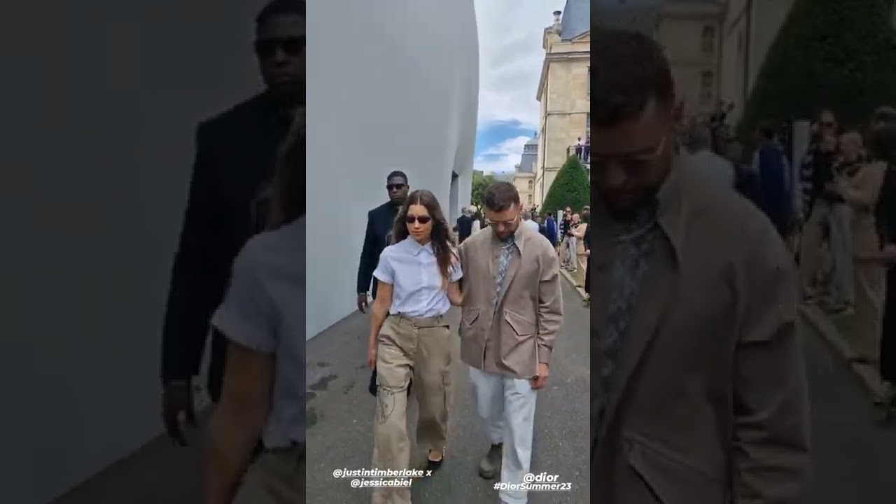 Justin Timberlake and Jessica Biel arriving Dior show - Best Celebrity Videos - @TimberBielPics