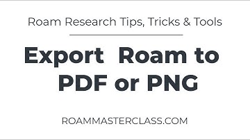 Export Roam PDF or PNG