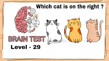 Brain Test Level 29 Which cat is on the right walkthrough.