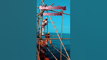 Incredible Scaffolding Build Above the Water #ship #моряк  #offshore_oil_rigs