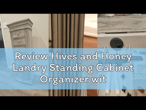 Review Hives and Honey Landry Standing Cabinet Organizer with Flip-Top Mirror, Side Doors, 7 Drawers