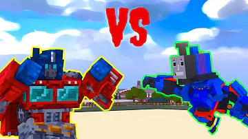 Robot Thomas The Tank Engine VS Optimus Prime | Minecraft MEME Animation