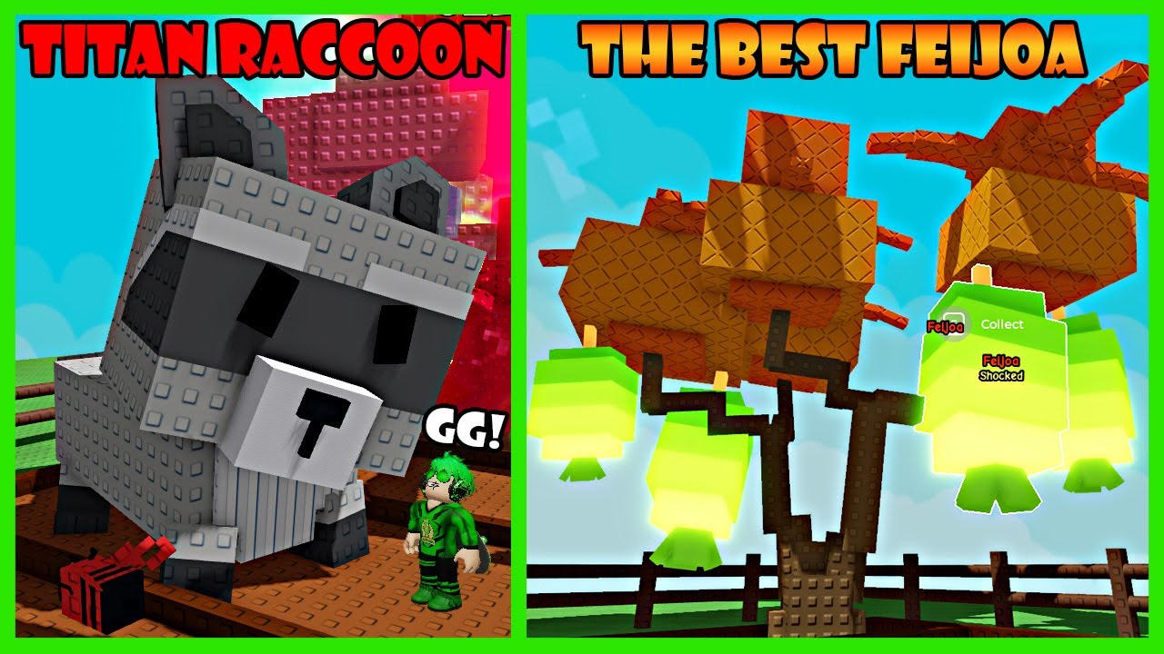 100% BESAR! Aku Dapat Titan Raccoon & Tanaman Feijoa Termahal - Roblox Grow A Garden