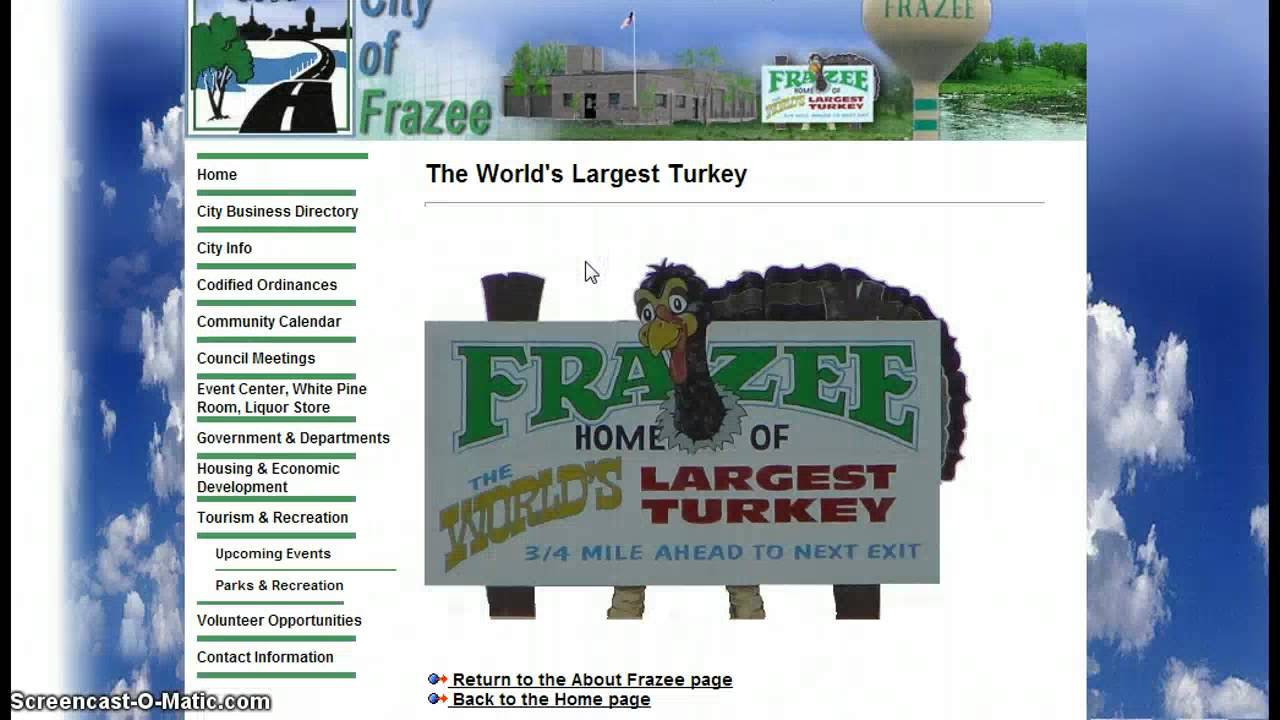 Frazee City site YouTube