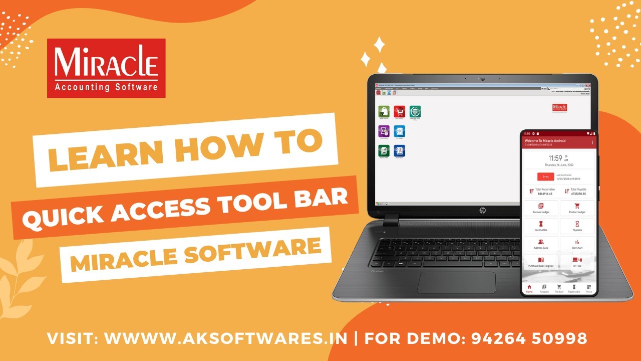 How to Quick Access Tool Bar in Miracle Accounting Software | AK Softwares | 2023