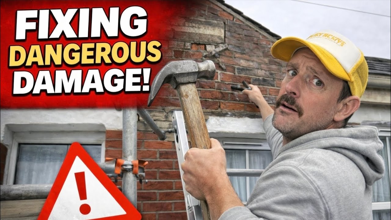 Я снёс фасад дома, чтобы обеспечить его безопасность! #кирпичнаякладка #строительныйканал #строит...