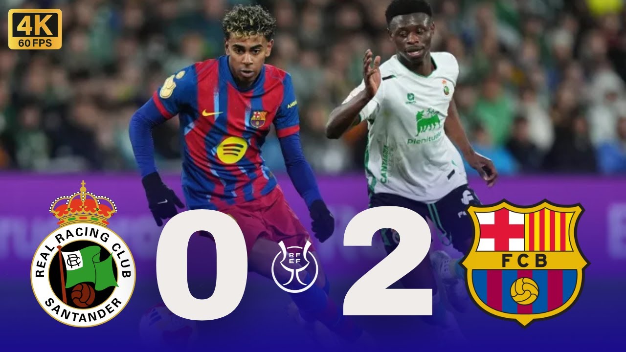 RACING SANTANDER 0 vs 2 FC BARCELONA | EXTENDED HIGHLIGHTS  & GOAL