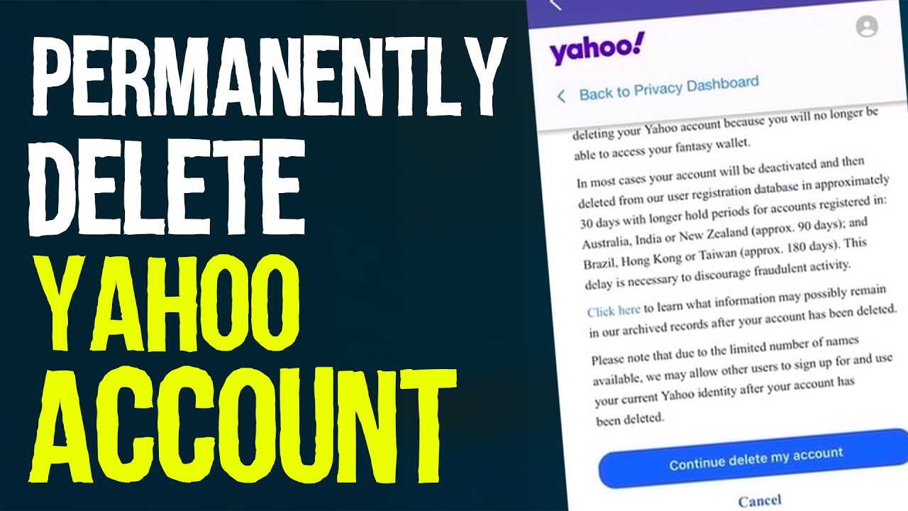 Yahoo Account Permanently delete || Yahoo Account Delete Kaise Kare ...
