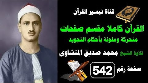 القرآن كامل مقسم صفحات / تلاوة الشيخ المنشاوى/ 542