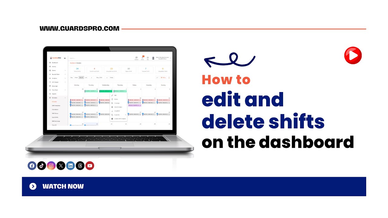 How To Edit And Delete Shifts On Dashboard? -GuardsPro Support Center ...