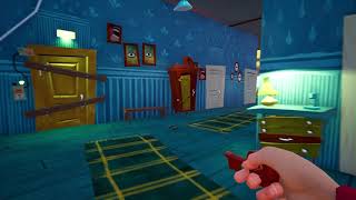 Hello Neighbor alpha 4 full walkthrough! +green key room! screenshot 5