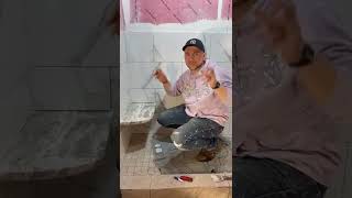 How strong is our shower seat. #diy #shorts #youtubeshorts