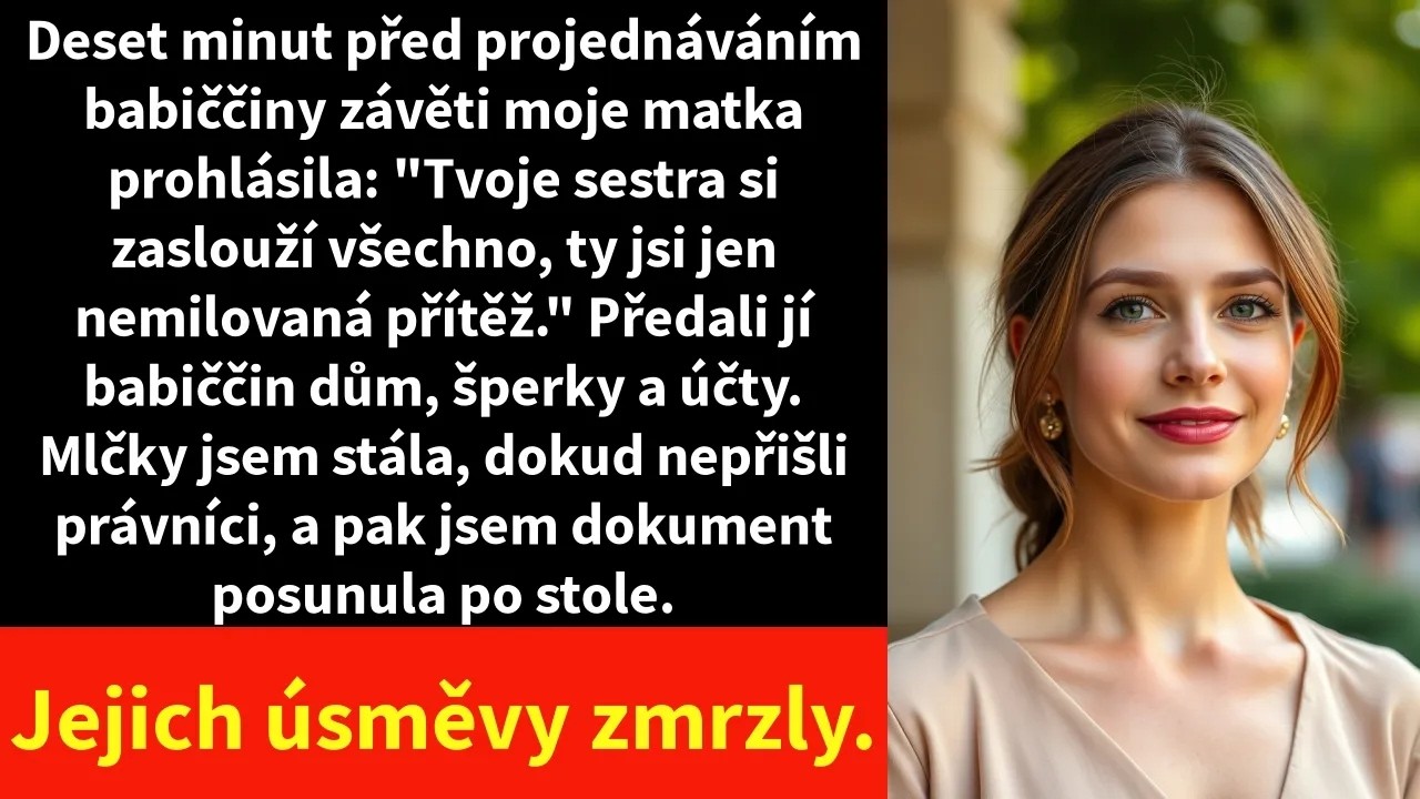 Seděla jsem v koženém křesle advokátní kanceláře, ruce složené v klíně, když matčin hlas prořízl místnost jako břitva: „Veronika si zaslouží všechno. Ty jsi k ničemu a vždycky jsi byla.“...