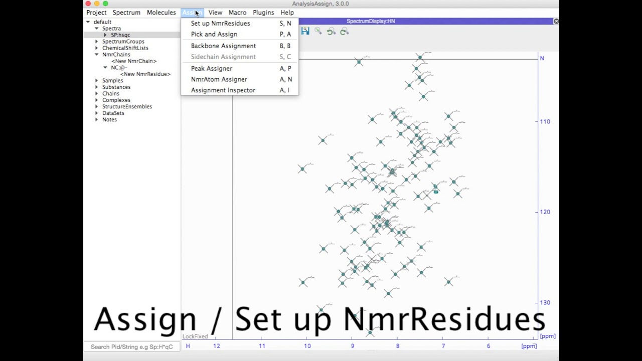 CcpNmr AnalysisAssign V3 - SettingUpNmrResidues