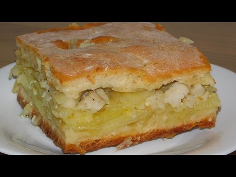 Видео рецепт Пирог с минтаем и картошкой