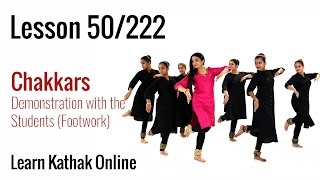 Chakkar Footwork Demonstration with Students | Learn Kathak Online | Lesson 50/222