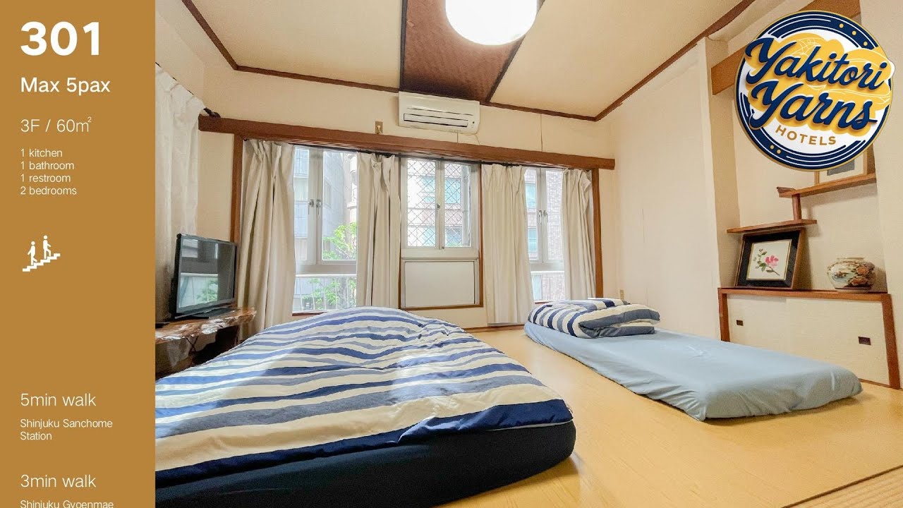 IWANAMI301)Bunk & Go: 5-Person Stay/3min to subway | Tokyo, Japan | Hotel Review ⭐