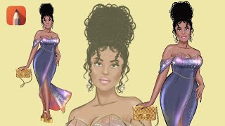 Drawing shining dress using Autodesk sketchbook screenshot 5