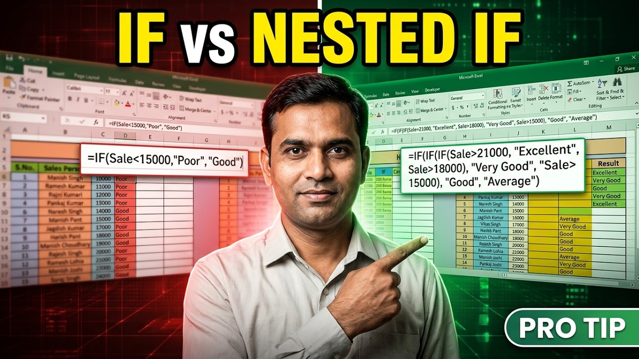 Master IF & Nested IF Function in Excel | Step-by-Step Tutorial#Excel ...