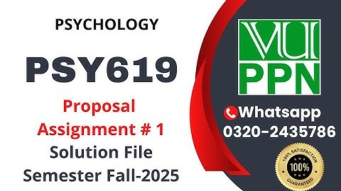 PSY619 Assignment 1 solution fall 2025 #psy619 #project #proposal #project
