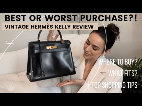 Hermes Kelly 28 Vintage Black Ostrich - Vintage Lux