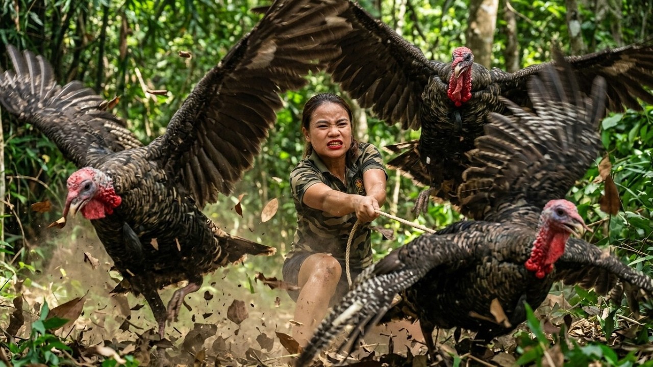 3 Days Alone in the Forest | Unexpected Bird Attacks & a Dangerous Wild Chicken Hunt