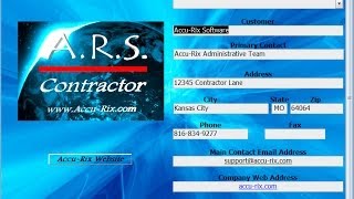 ARS Contractor by Accu-Rix Software; 2014 Full Training Video