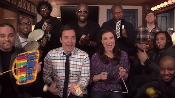 Jimmy Fallon & Idina Menzel Take on "Let It Go" with Classroom Instruments