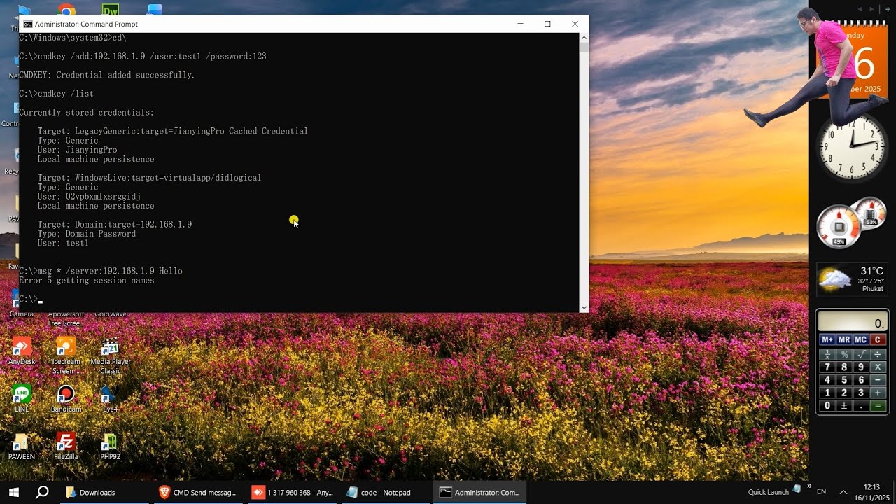 Why I can't do this "CMD Send message to another PC in the same LAN ...