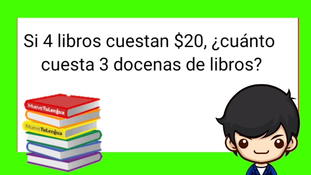 Si 4 libros cuestan $20, ¿cuánto cuesta 3 docenas de libros? - YouTube