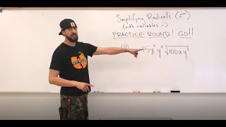 5 Minute Math: Algebra - Simplifying Radicals (with variables) Practice