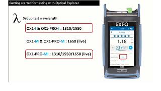 EXFO OX1: How to set test wavelengths