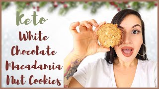Keto White Chocolate Macadamia Nut Cookies | 1 NET CARB EACH