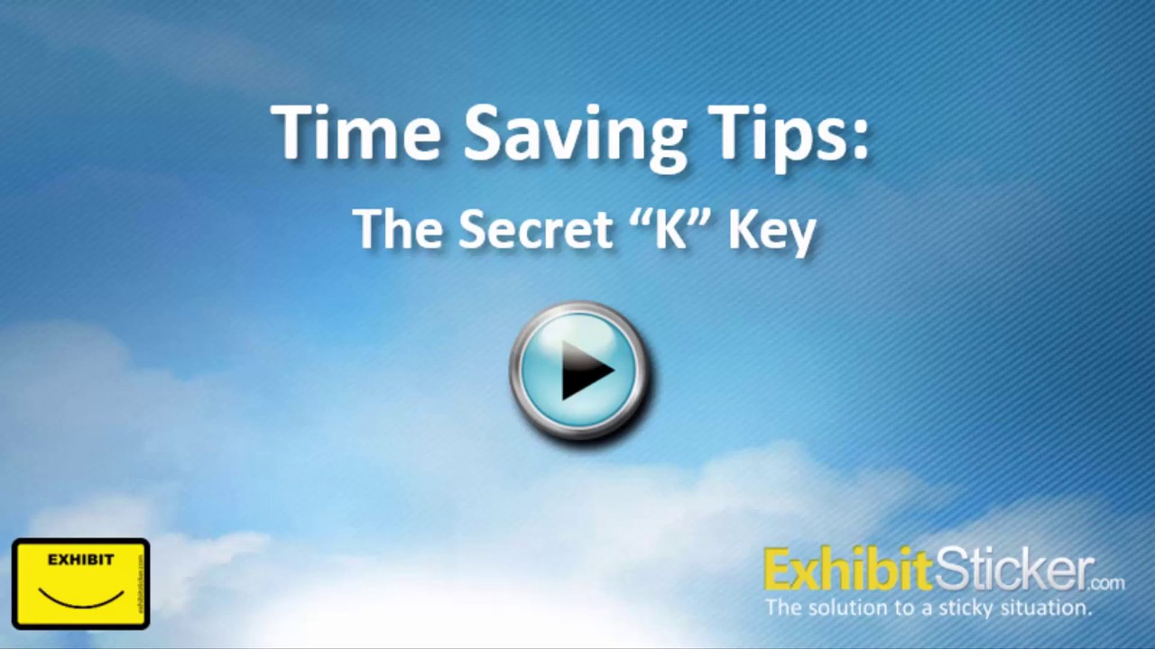 How To Speed Up E-Sticker placement Using the "K" key