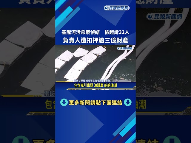 基隆河污染案偵結"起訴32人" 扣押負責人逾三億財產－民視新聞