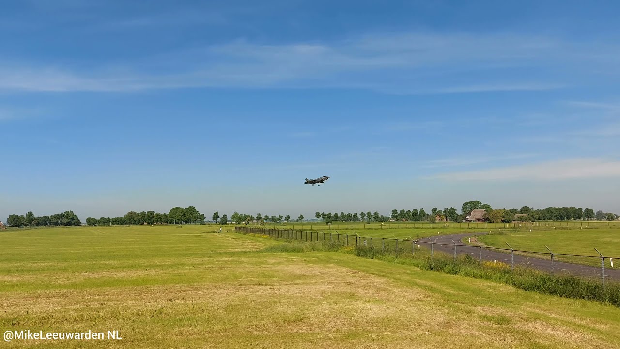 [4K] Loud Dutch F-35 Go-around At Leeuwarden Airbase EHLW