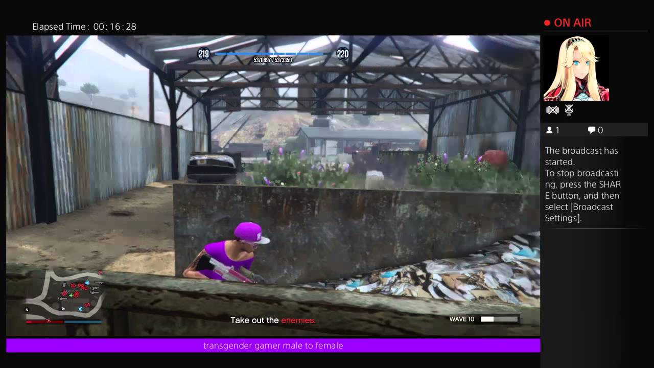 c.a transgender  gamer  playing gta 5 online
