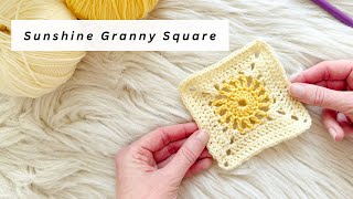 Crochet Sunshine Granny Square Tutorial // Step by Step