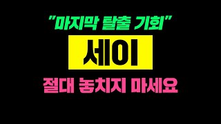 세이&quot;마지막 탈출 기회&quot;절대 놓치지 마세요  #세이 #세이네트워크 #SEI