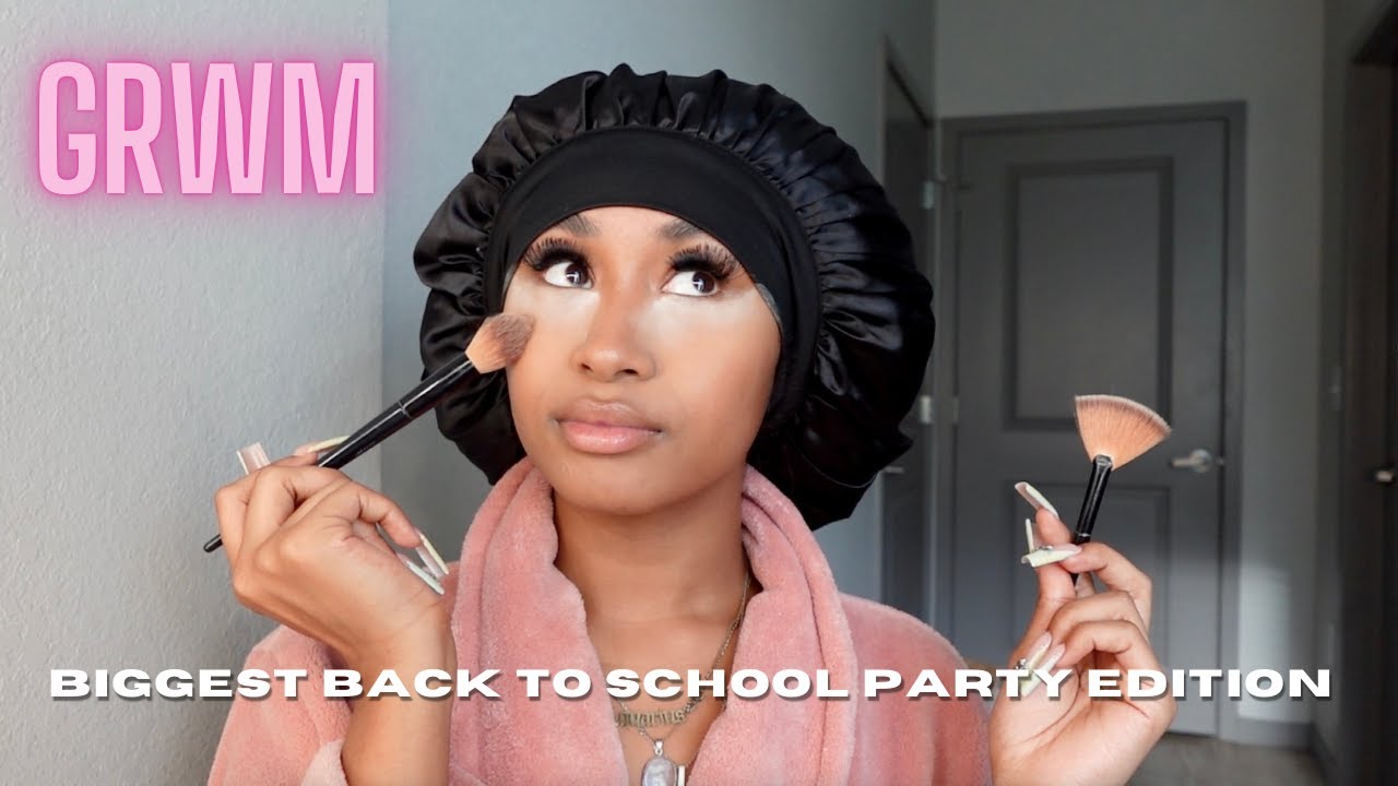 chit chat grwm | back to school party edition | davine riley - YouTube