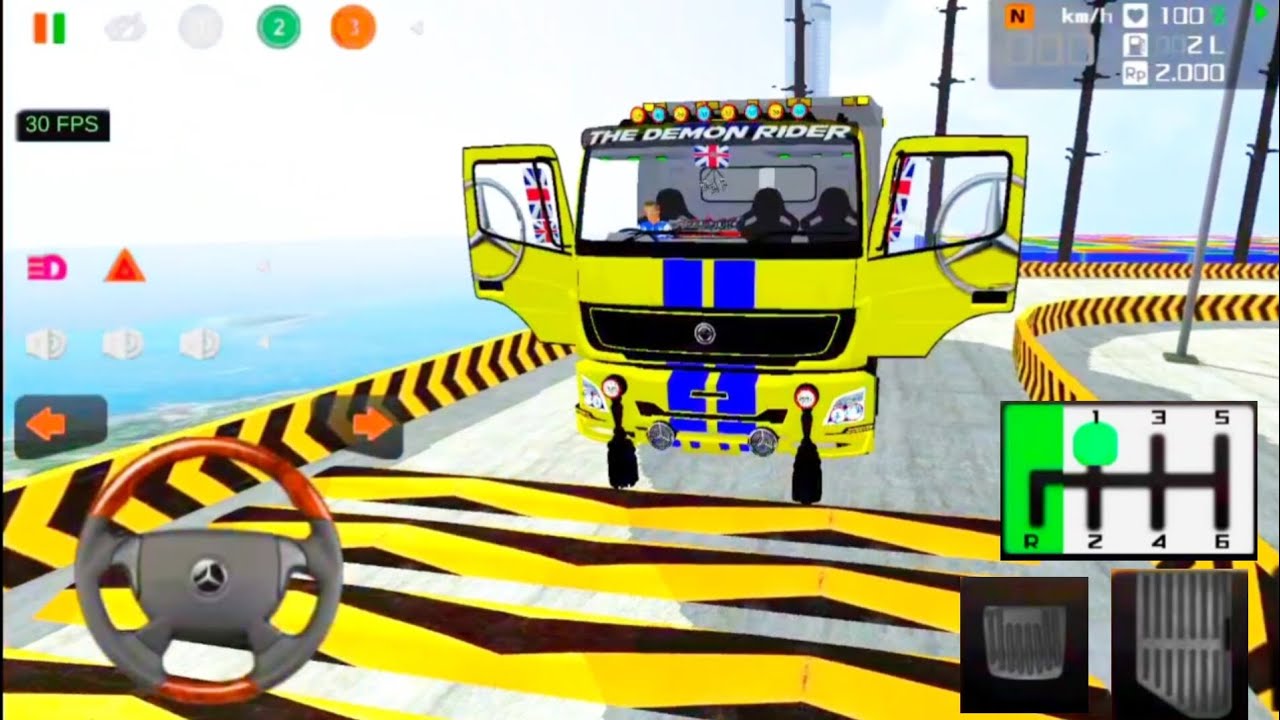 😀 BUSSID Speed Breaker Map | Bharat Benz Truck Mod Speed Breaker Challenge | Bus Simulator Indonesia