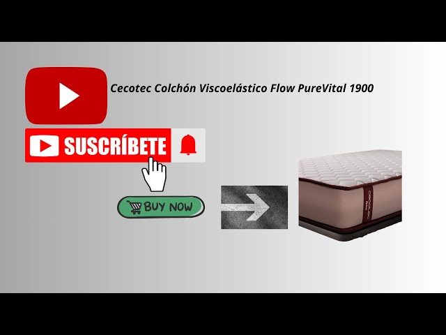 Cecotec Colchón Viscoelástico Flow PureVital 1900, Firmeza Alta, Núcleo  FoamVital, Doble Cara 