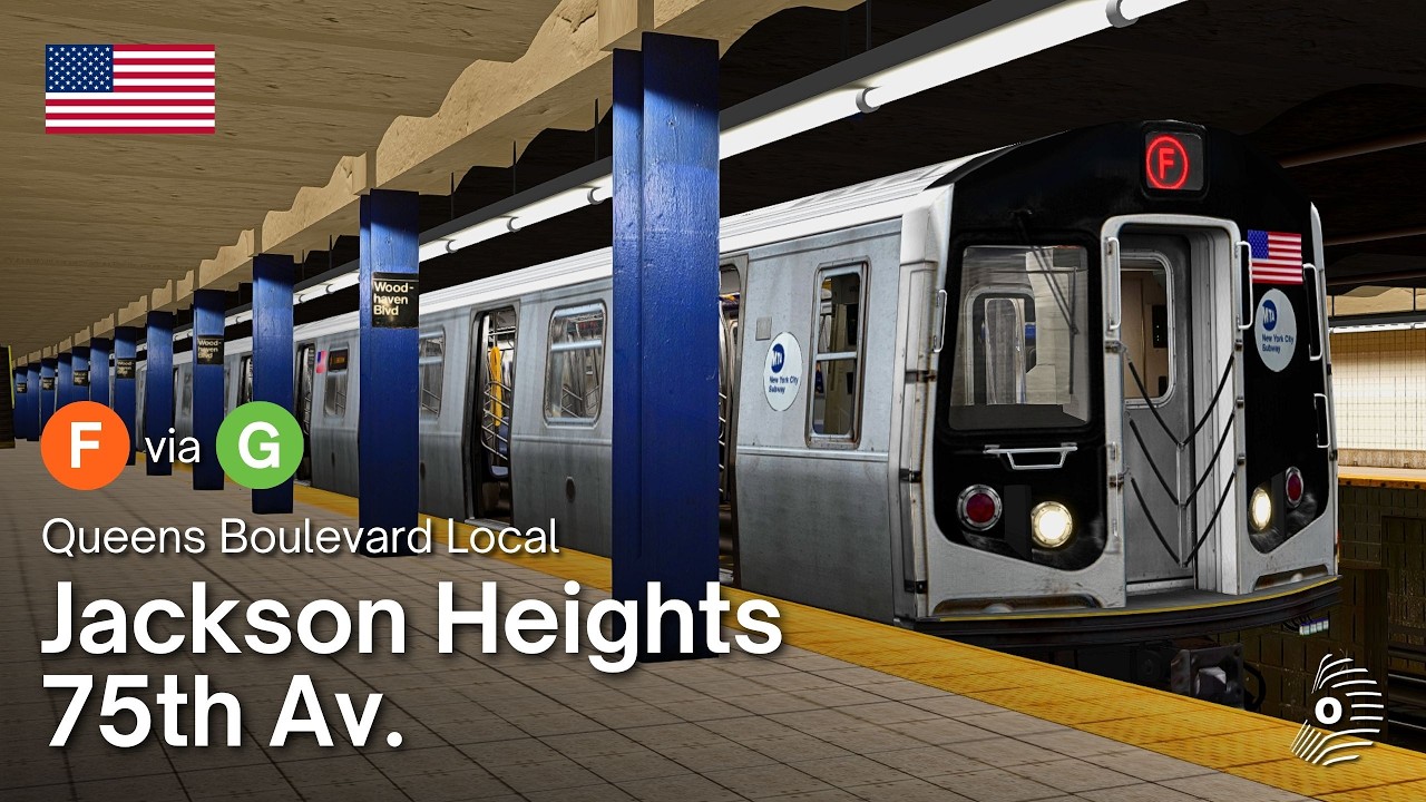 OpenBVE: JACKSON HEIGHTS to 75th AV. (New York City Subway (F) via