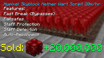 Hypixel Skyblock Nether Wart Script (Fastbreak and Failsafes) 20m/h+ (Download in Description)