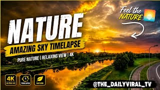 🌅 Amazing Sunset Sky Timelapse in 4K | Relaxing Nature Scenery 🌿