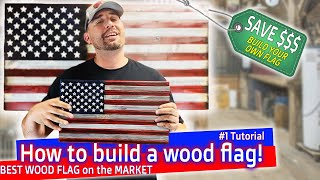 Best InDepth Wood American Flag Build | Save Money Woodworking | Cedar Sense