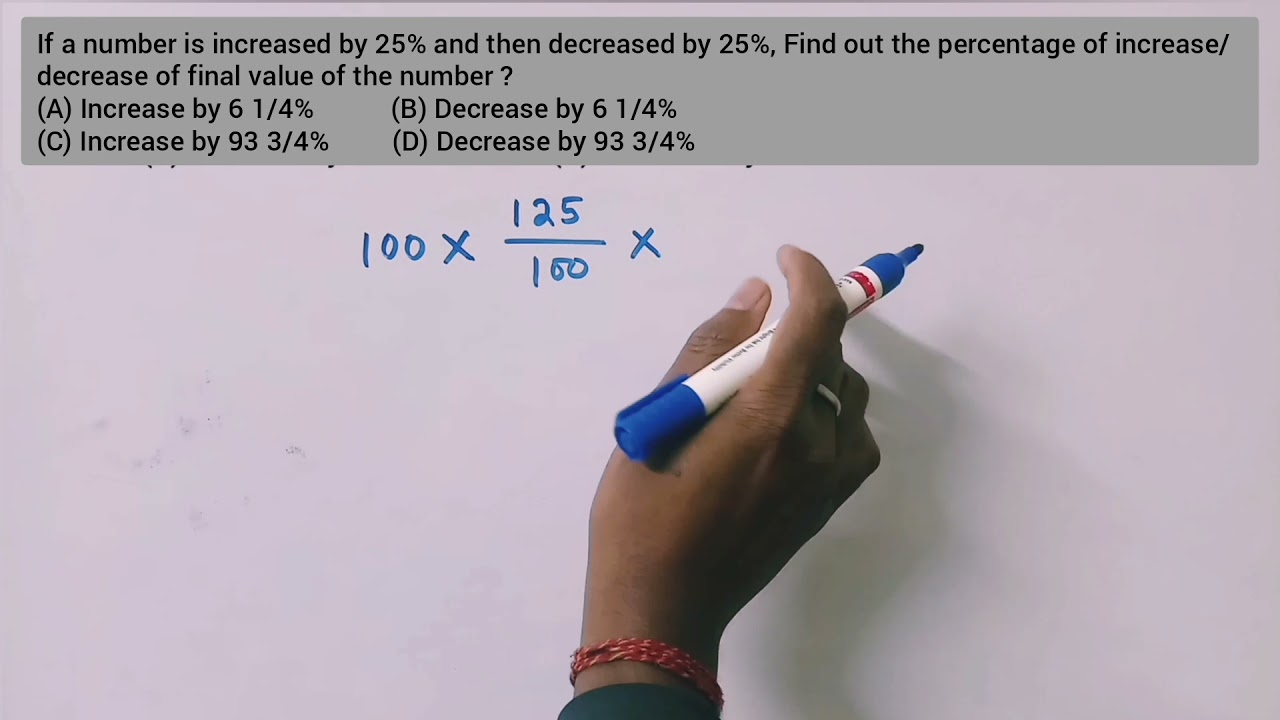 If A Number Is Increased By 25 And Then Decreased By 25 Find Out The If A Number Is Increased By 25 And Then Decreased By 25 Find Out The