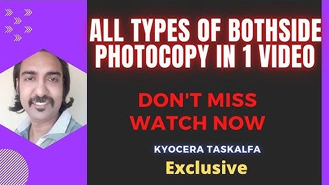 All types of Both sides copy on kyocera taskalfa ll Duplex ll Hindi ll TD JOYDEEP