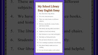 My School Library Essay in English | Easy Short Lines #Shorts